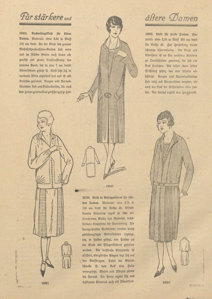 Modebeilage aus dem Barther Tageblatt für 1928